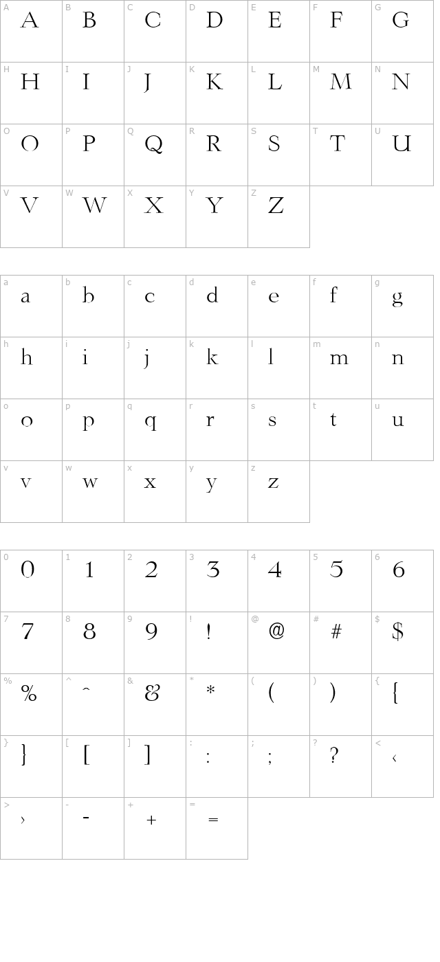 phillipbecker-light character map