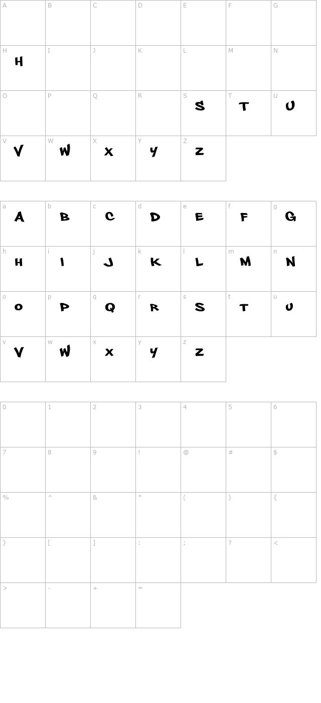 philly-sans character map