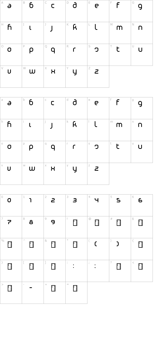 Phino Tight character map