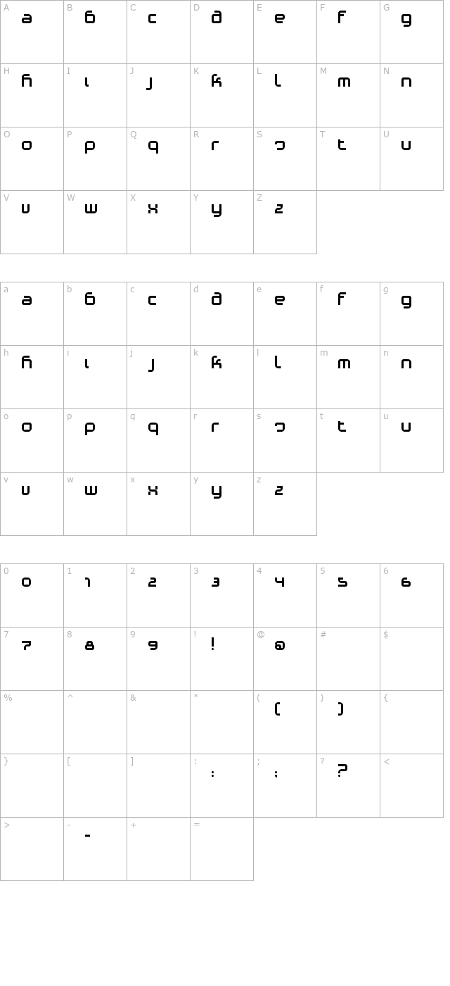 Phino Variation character map