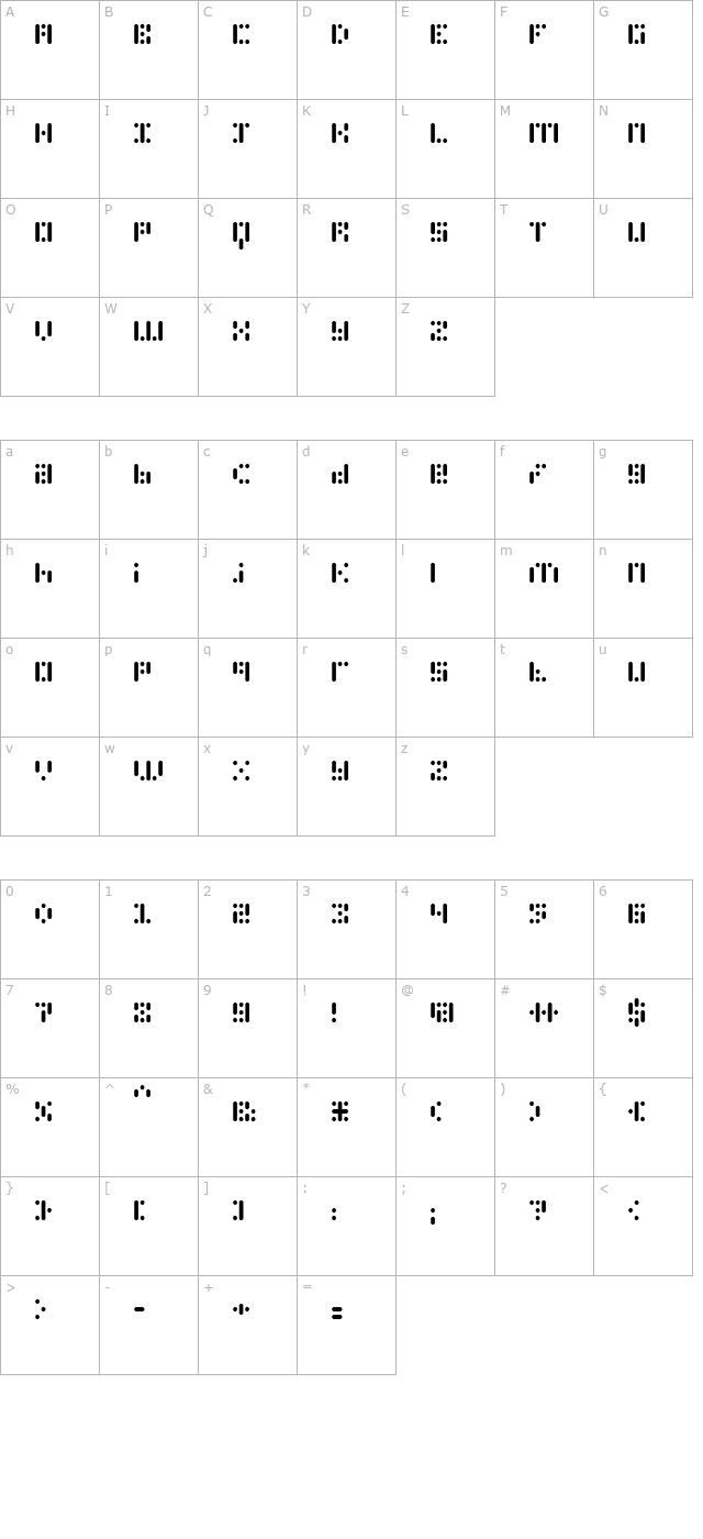 PhlexOcto character map