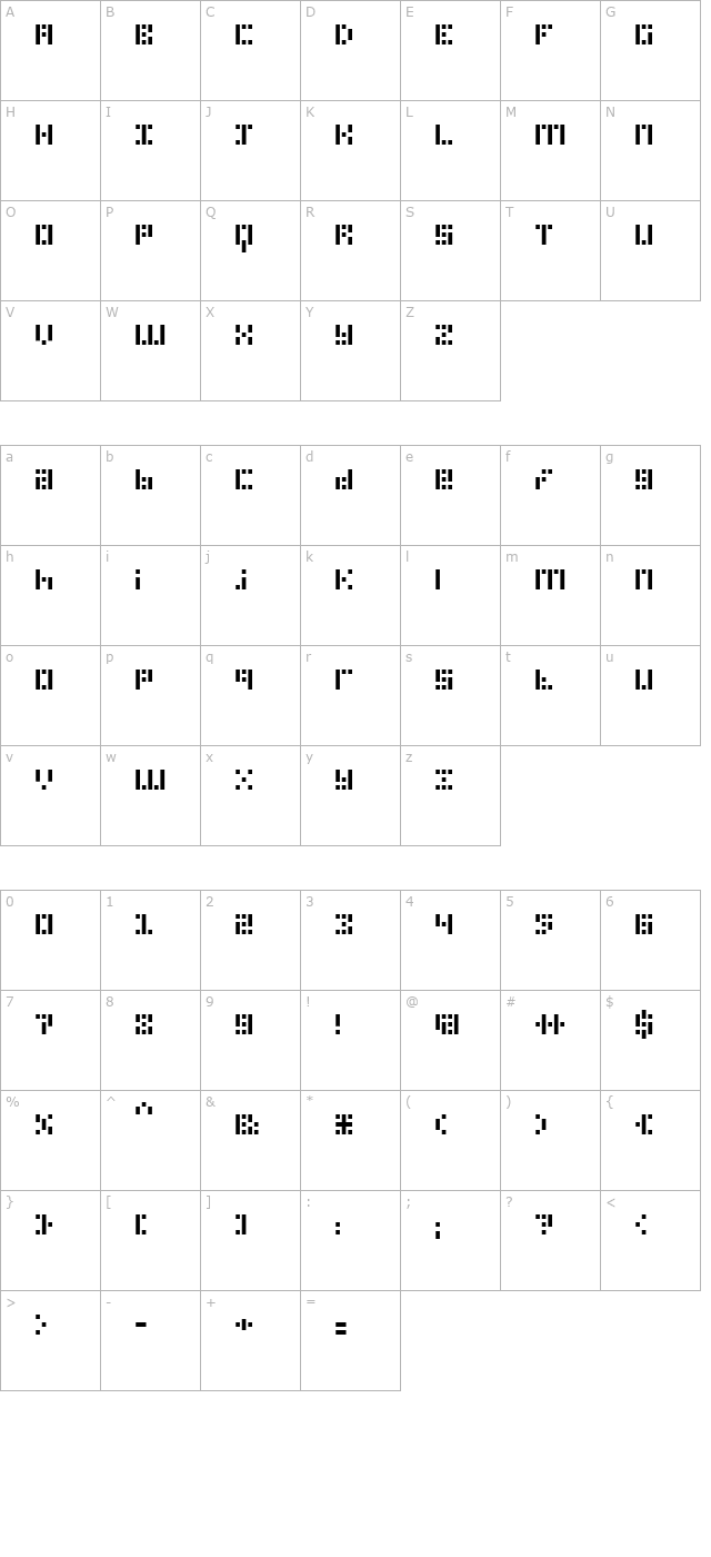 phlexsquare character map