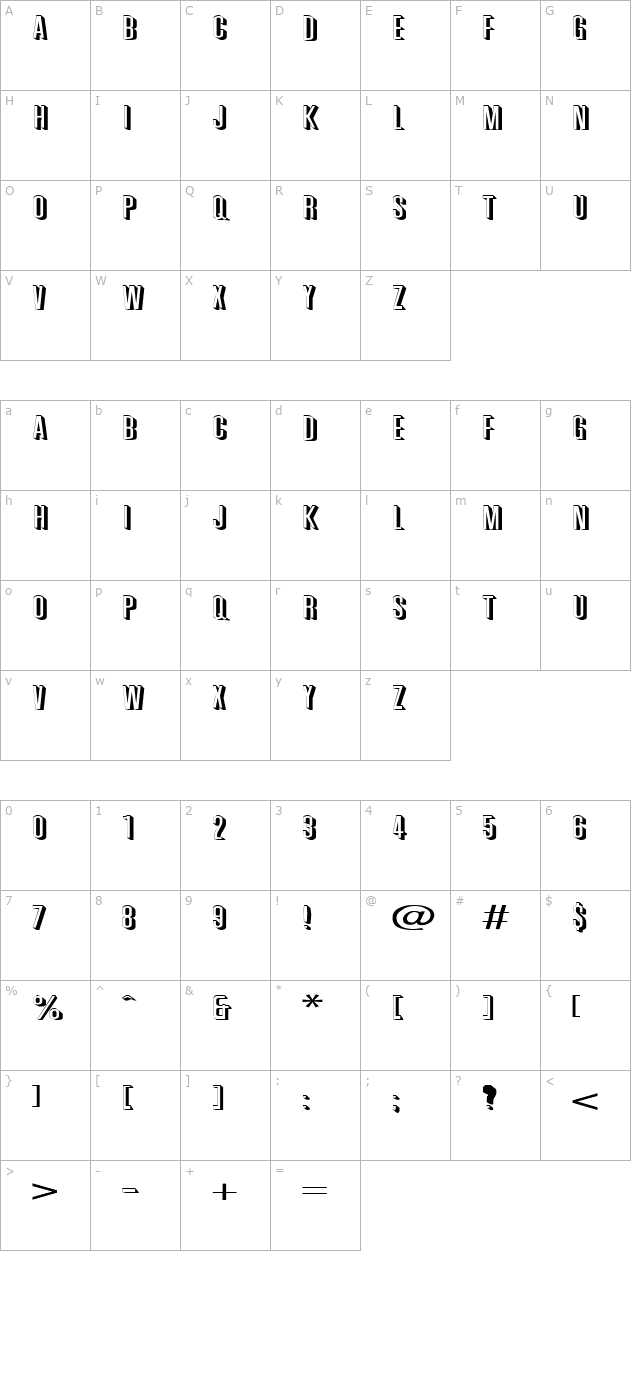 phoenix-extended-normal character map