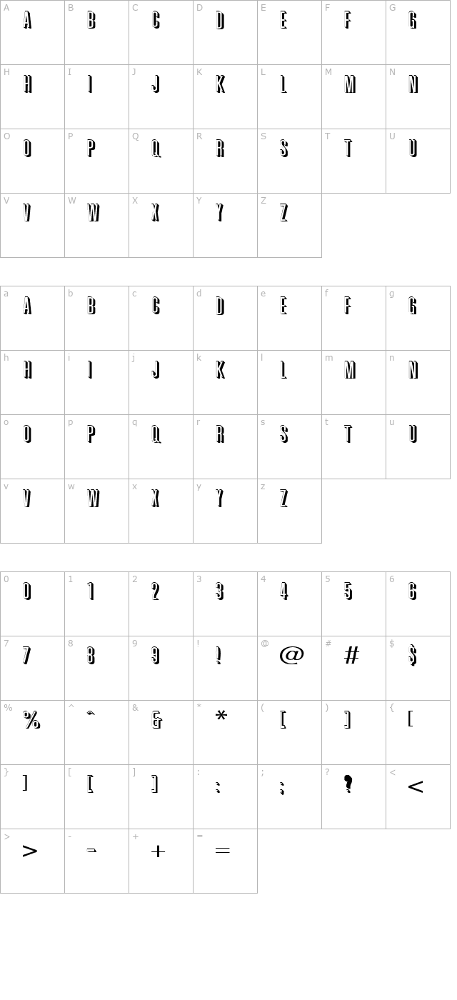 Phoenix Wide Normal character map