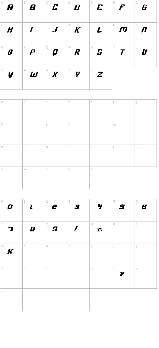 phonebook nubby character map