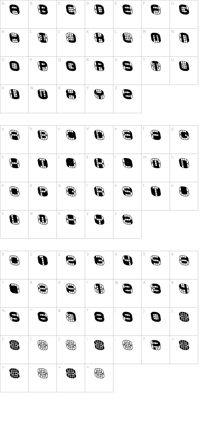 PHONIE character map