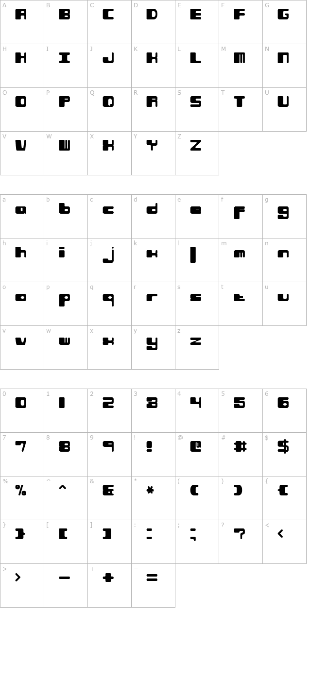 phorfeit-regular-brk- character map