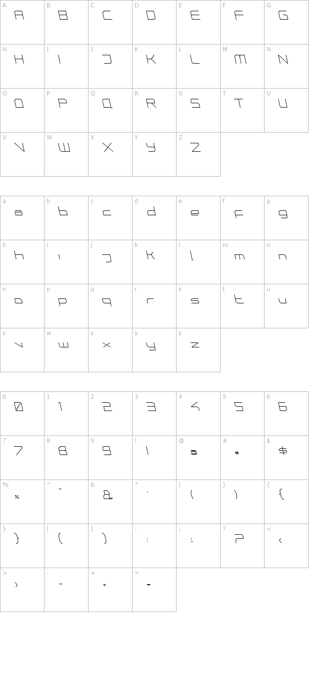 phuturesqrdclsd-a-italic character map