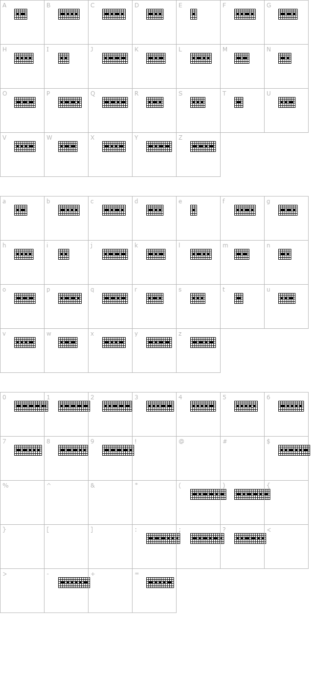 Pica Hole - 1890 Morse character map