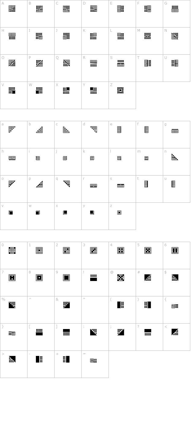 Pica Hole - SIM character map