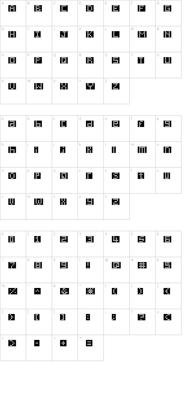 pica-hole-xpl character map