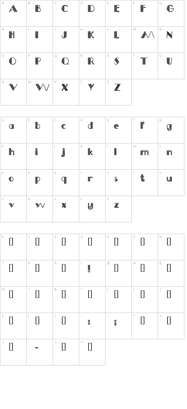 picadilly character map