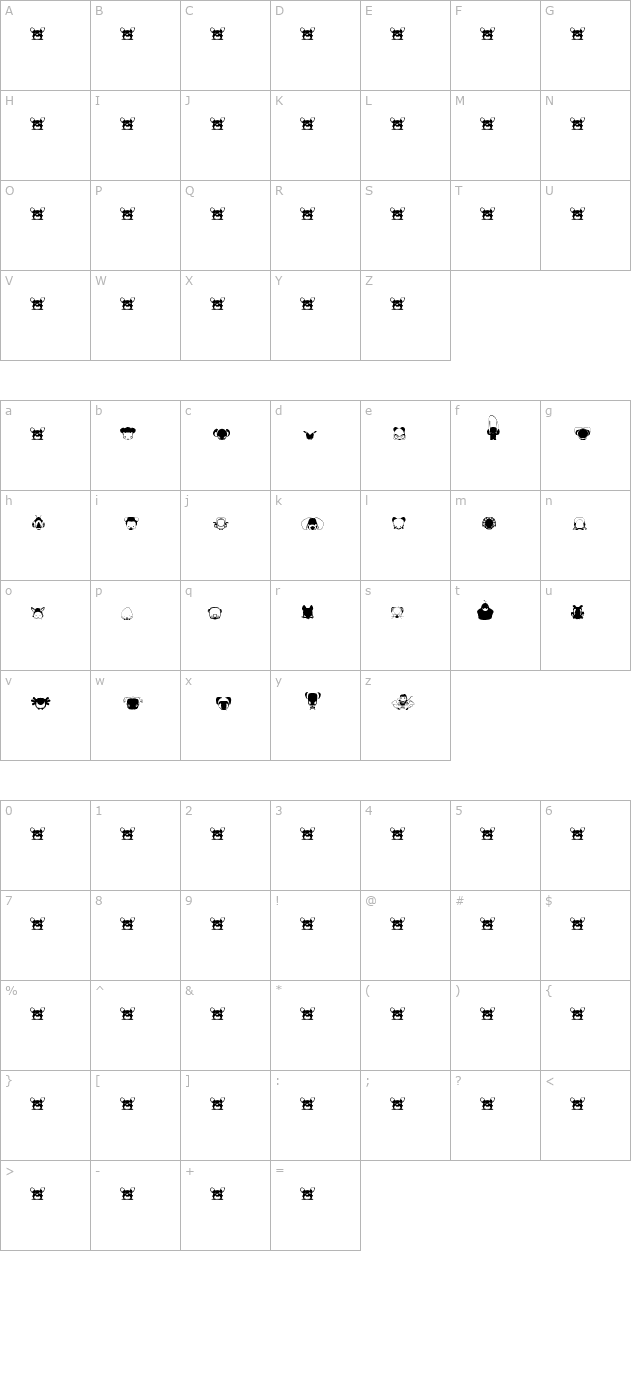 pictoserie-3 character map