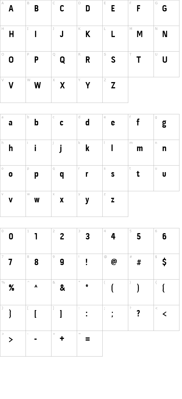 PillGothic300mg-Bold character map