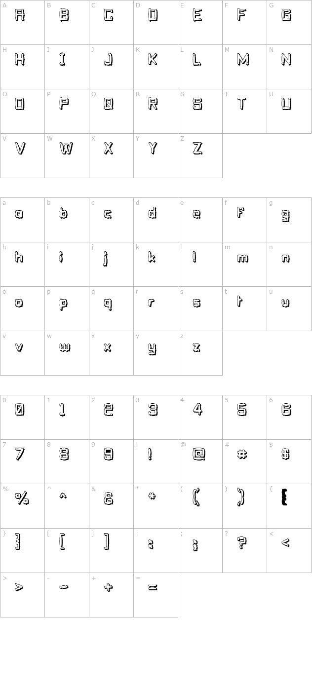 Pillo Talk Soft character map