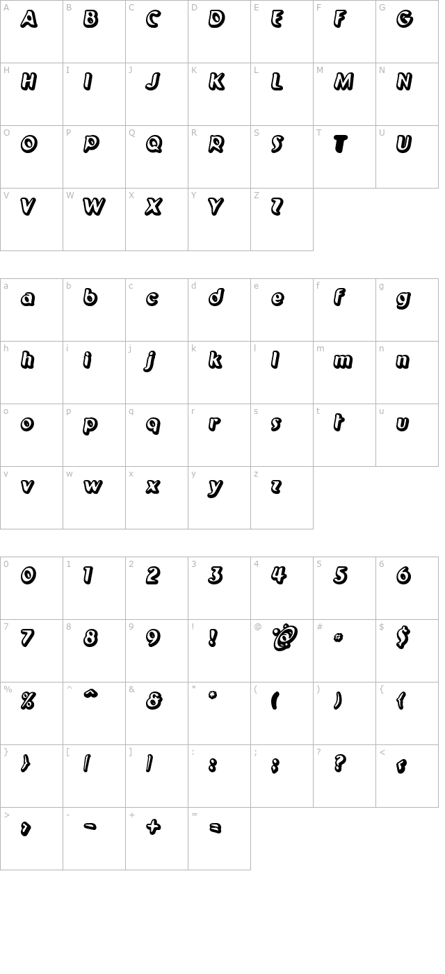 Pilot OuterSpace character map