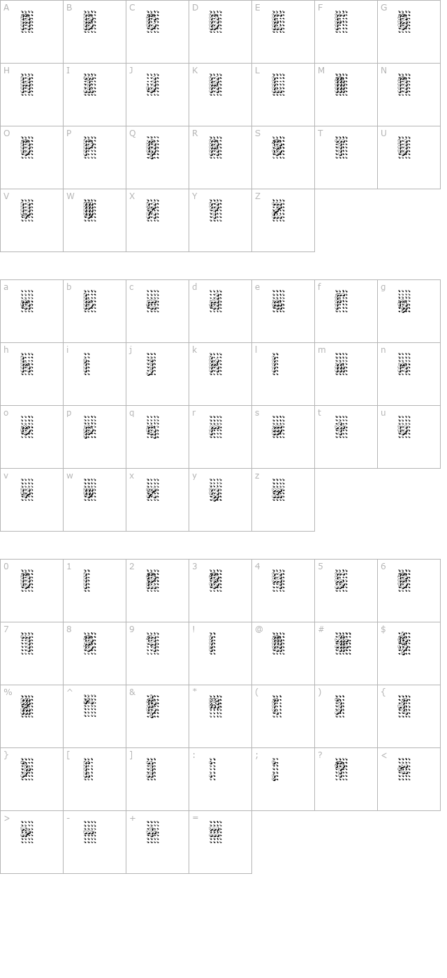 pindown-brk character map