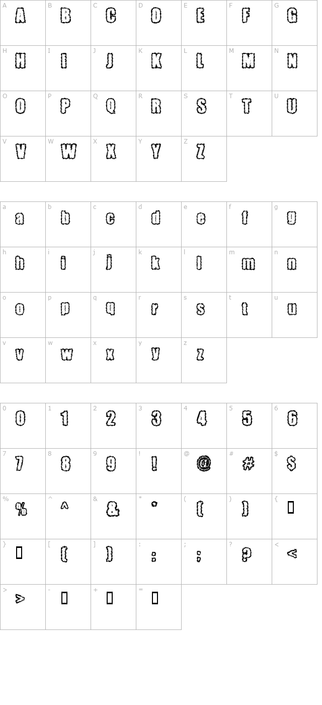 Pinniepoker character map