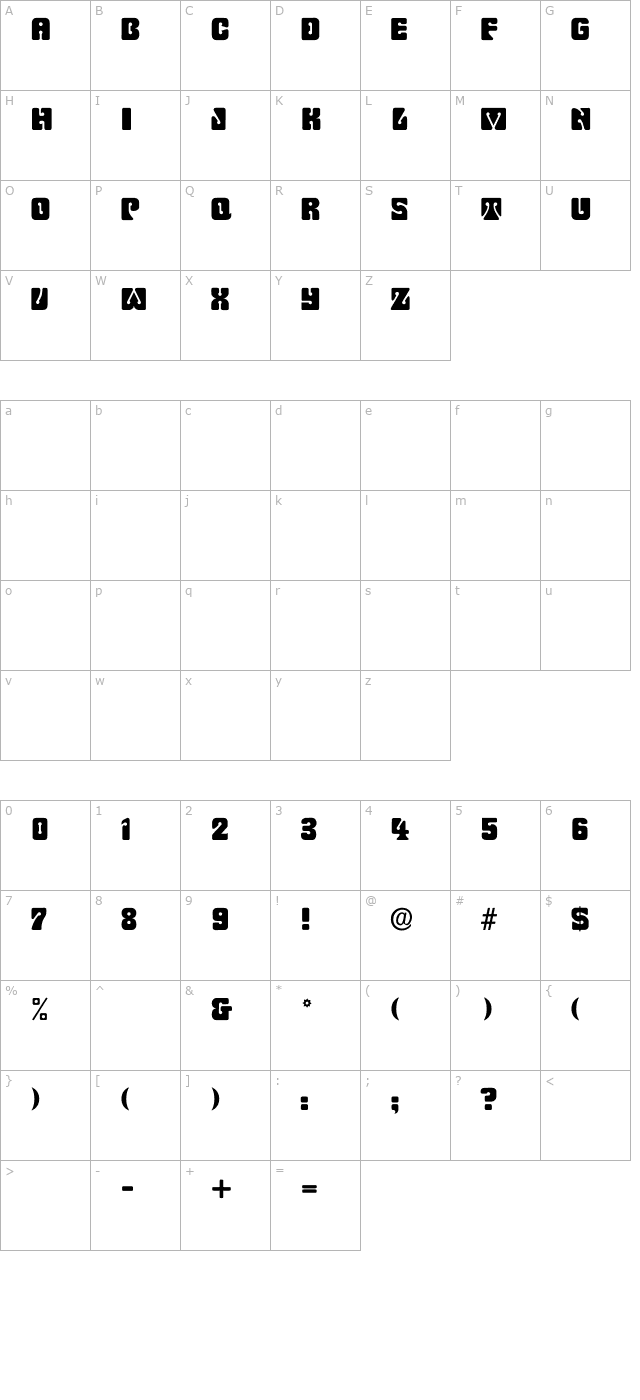 pinochle-normal character map