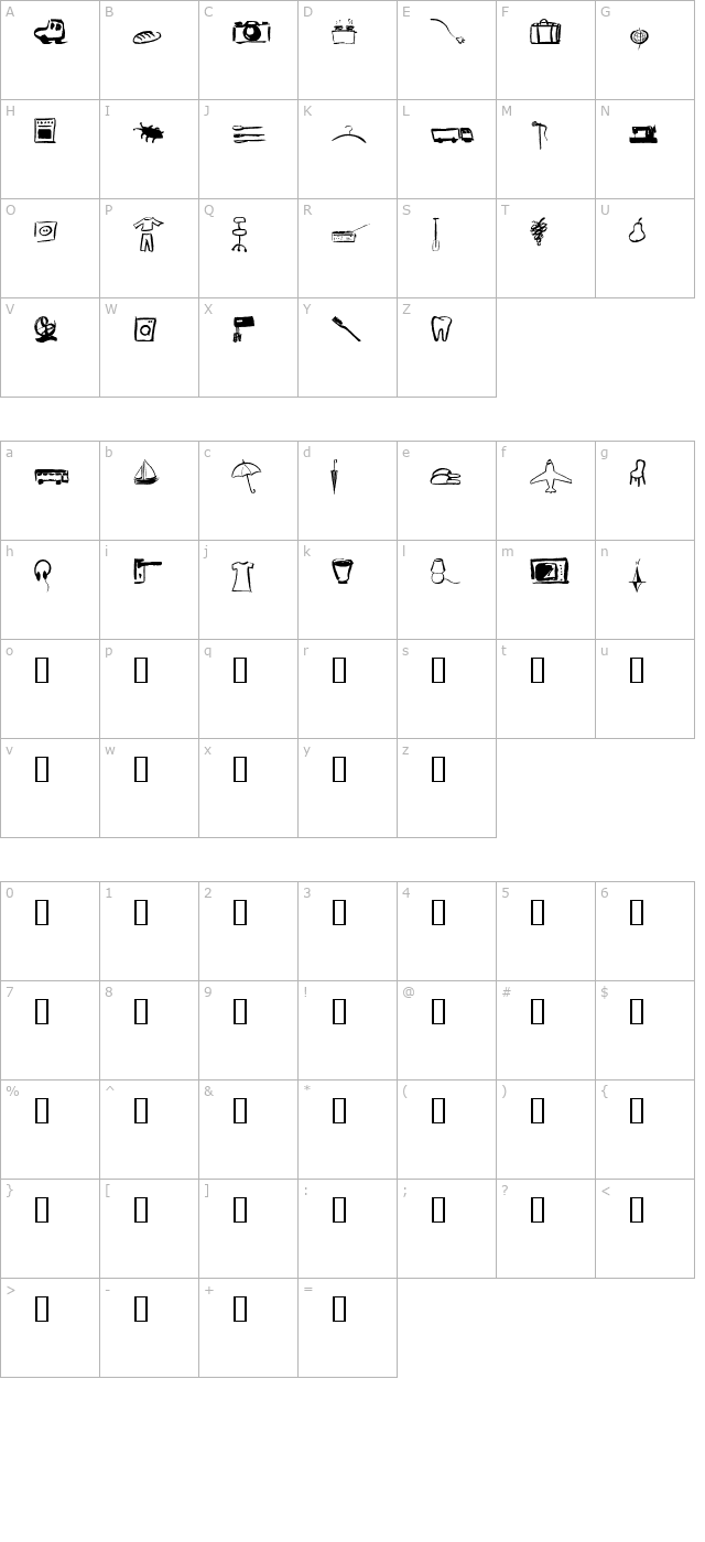 PinxitPrivateLL character map