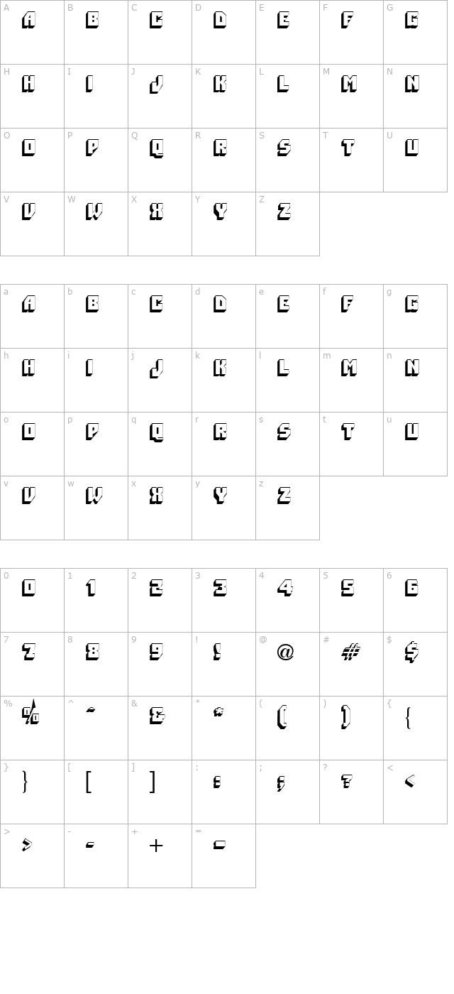 pioneer-regular character map