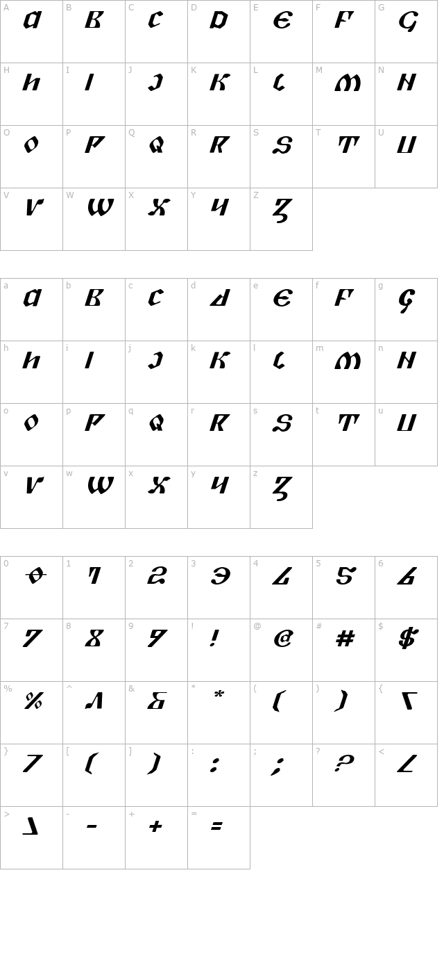 piper-pie-expanded-italic character map