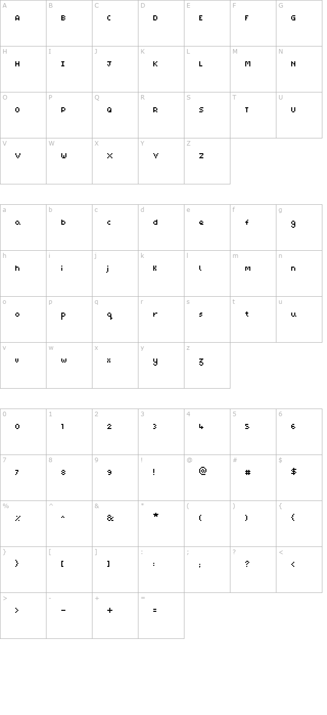 pixel-maz character map