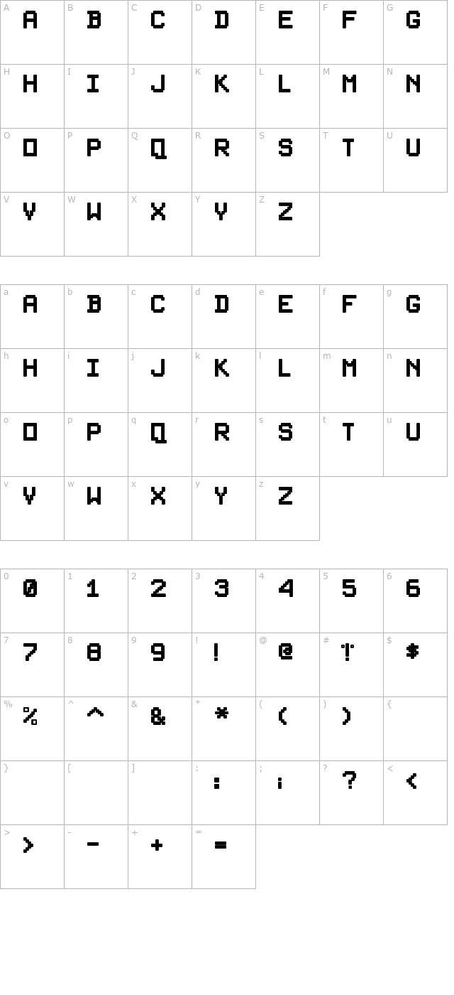 PixelSplitter character map