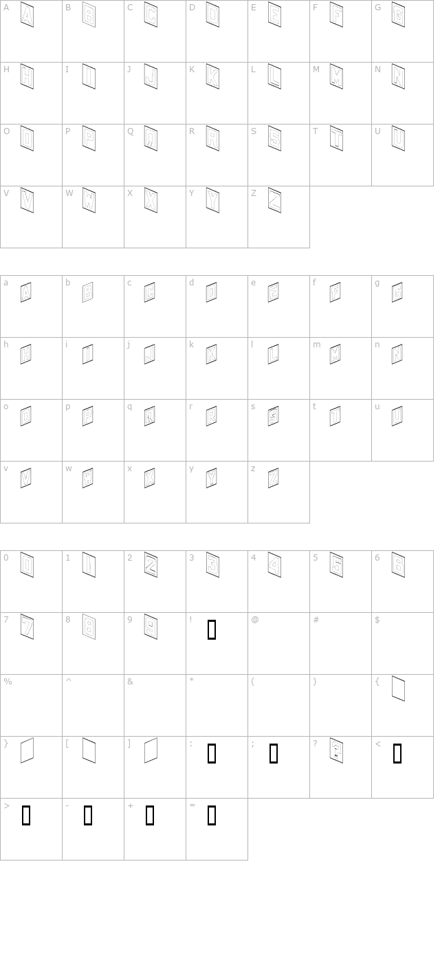 PlacecardOutline character map