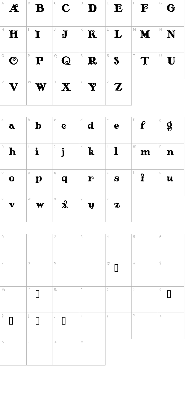 plakat-demo character map