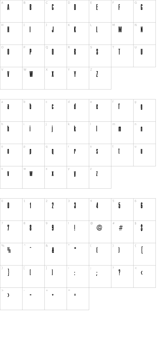 plakette-light character map