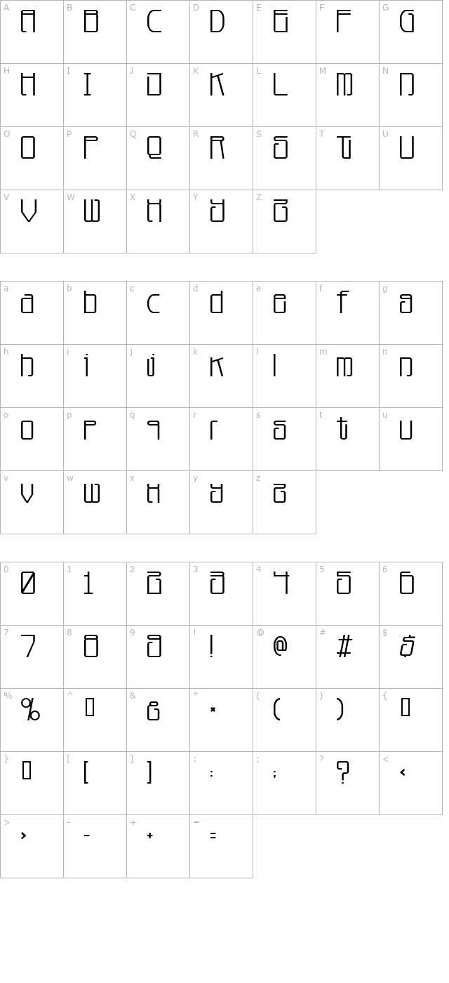 Planet Dust character map