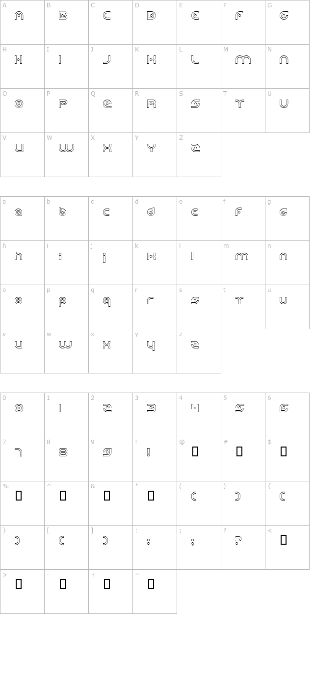 Planetary Orbiter Outline character map