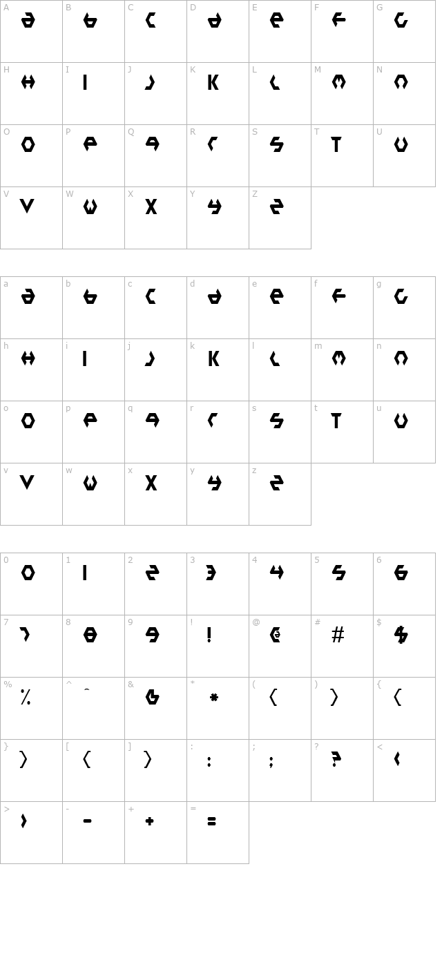 Plastic Bag character map