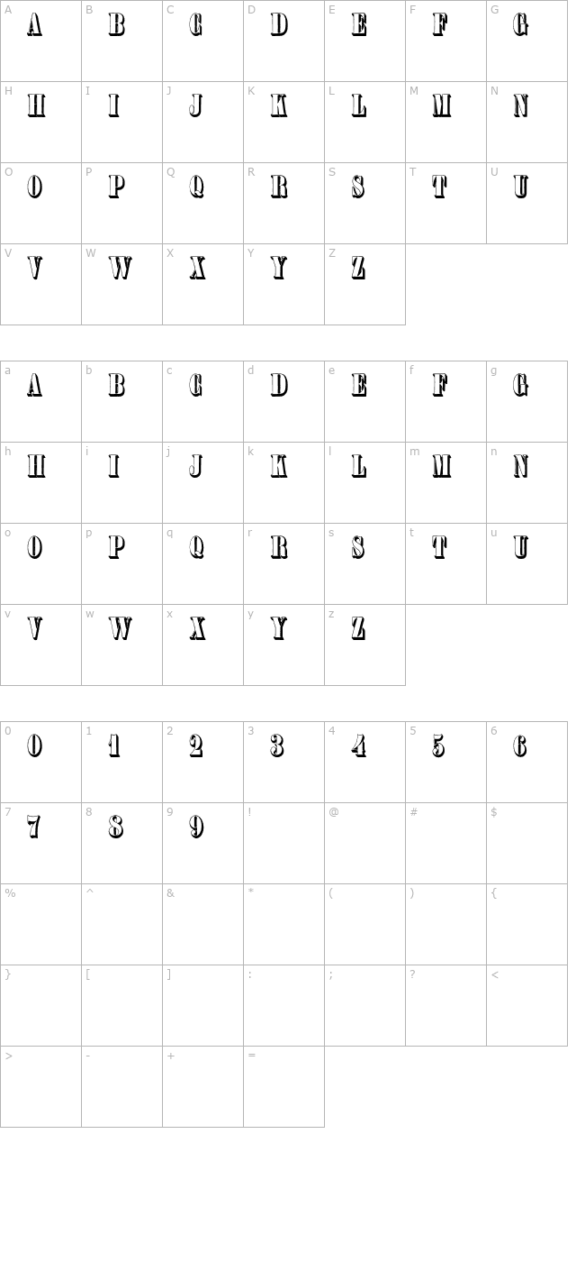 plastische-plakat-antiqua-otf character map