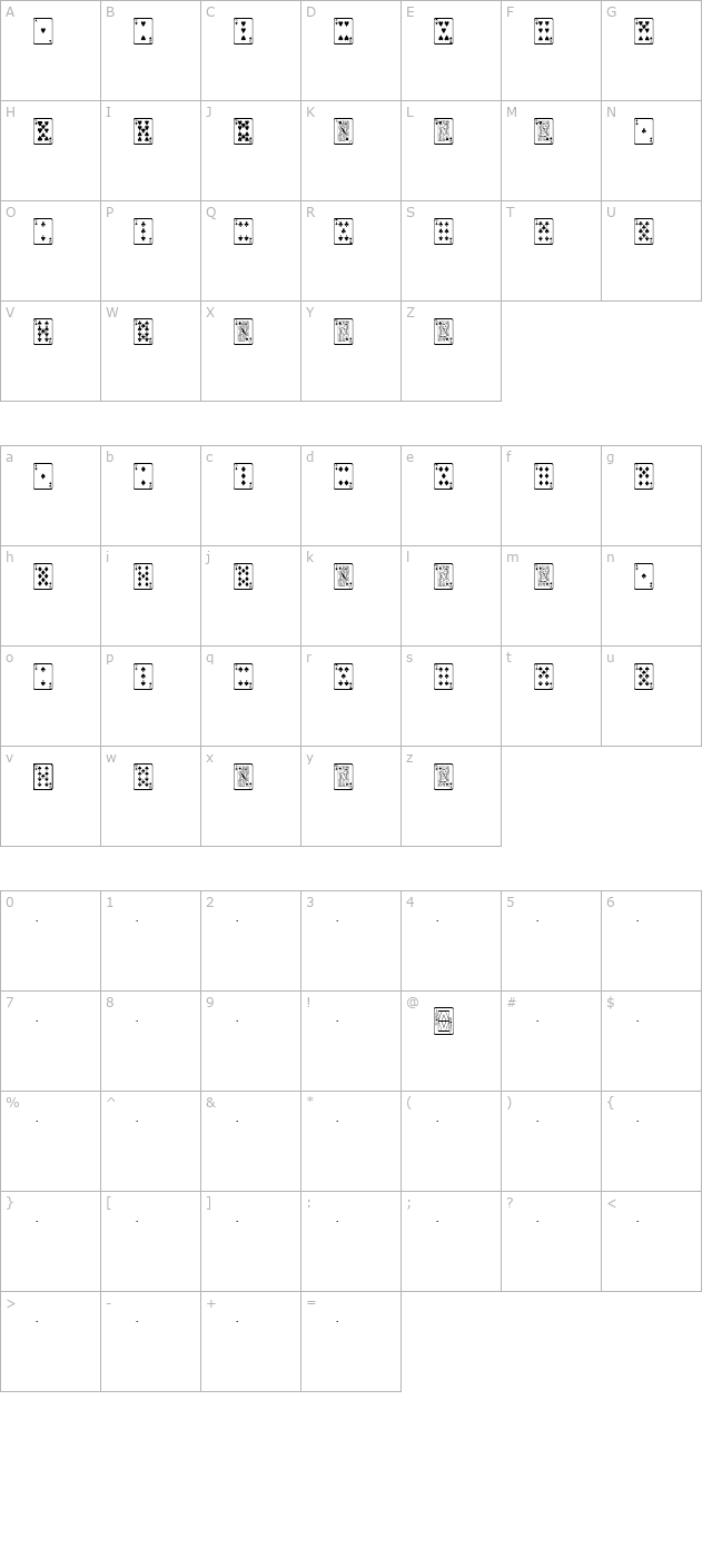 PlayingCards character map