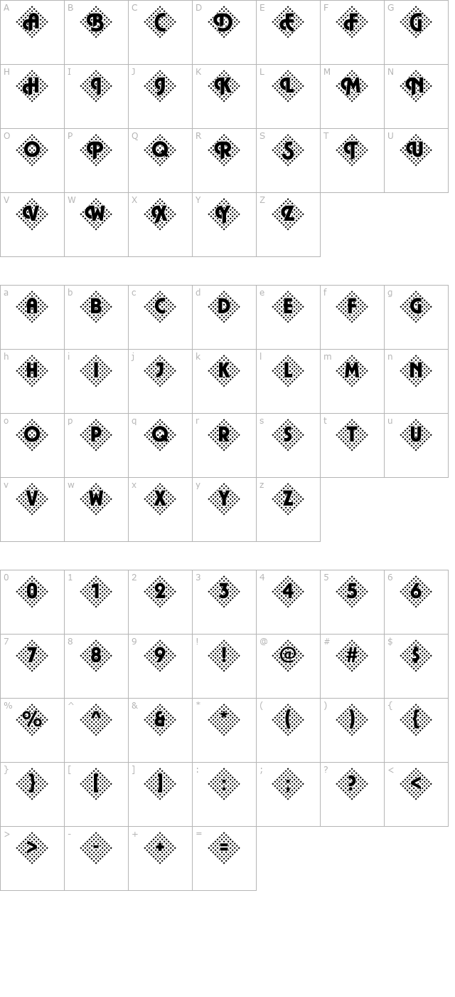 Plaza45 Becker character map