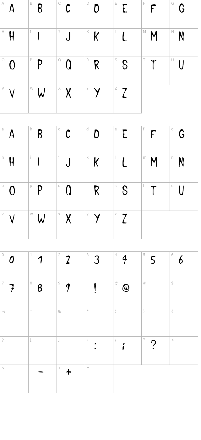 Pocket Monster character map