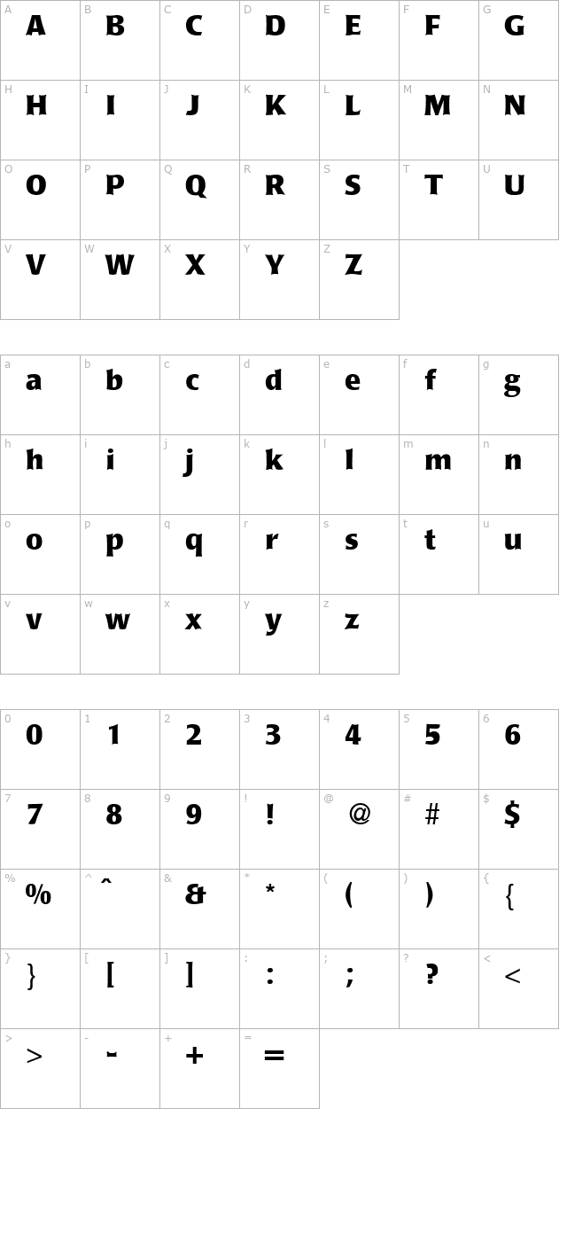 poemlavishheavy-regular character map