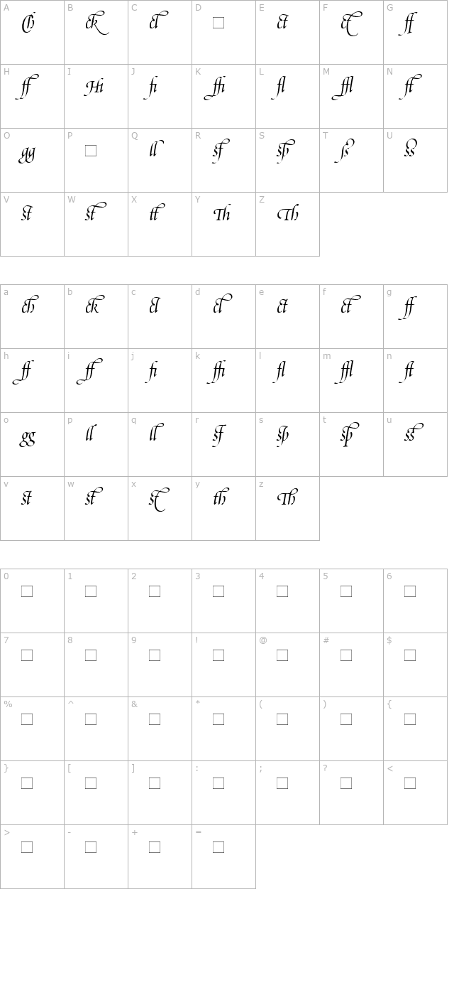 poeticasuppligatures character map