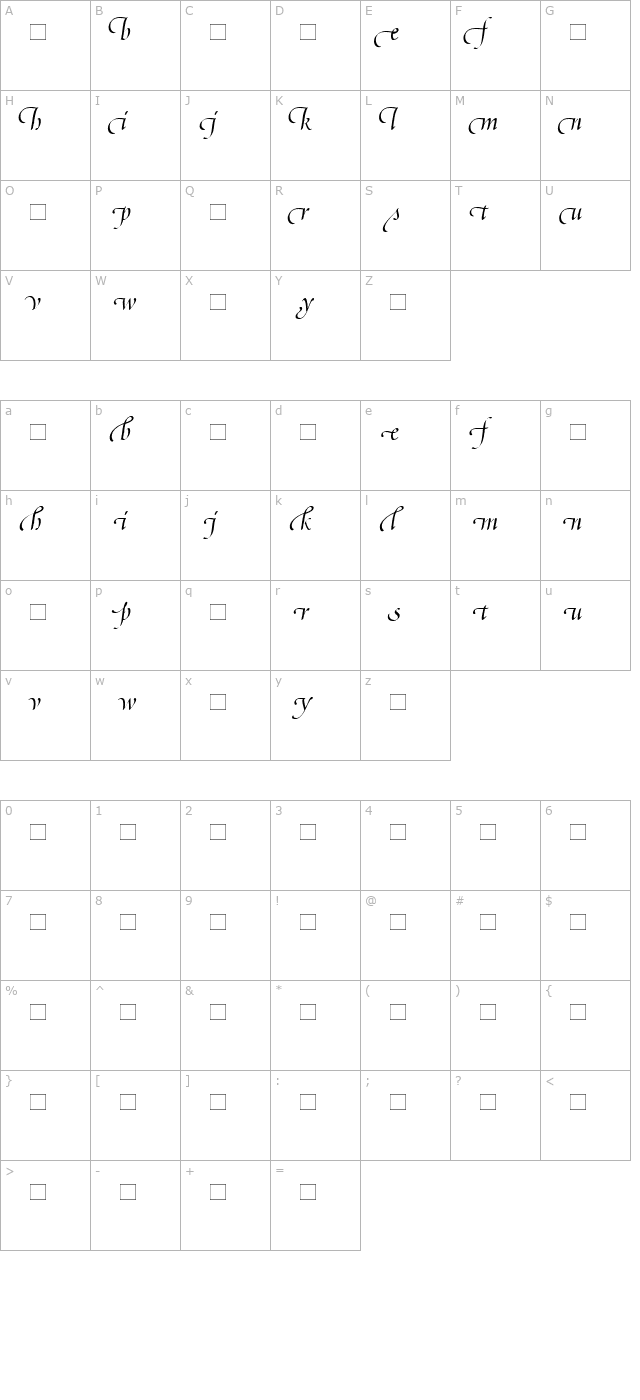 PoeticaSuppLowercaseBeginningsI character map