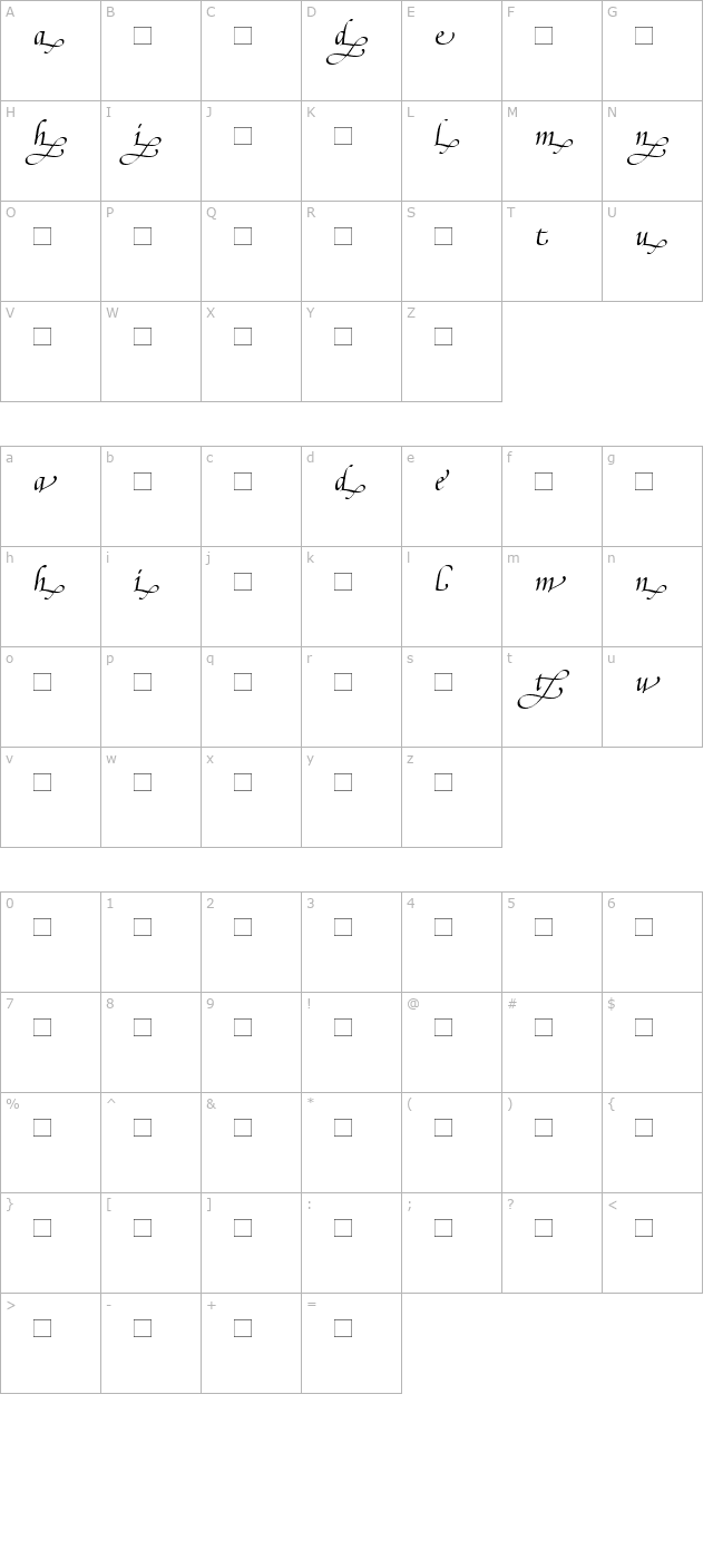 PoeticaSuppLowercaseEndingsII character map