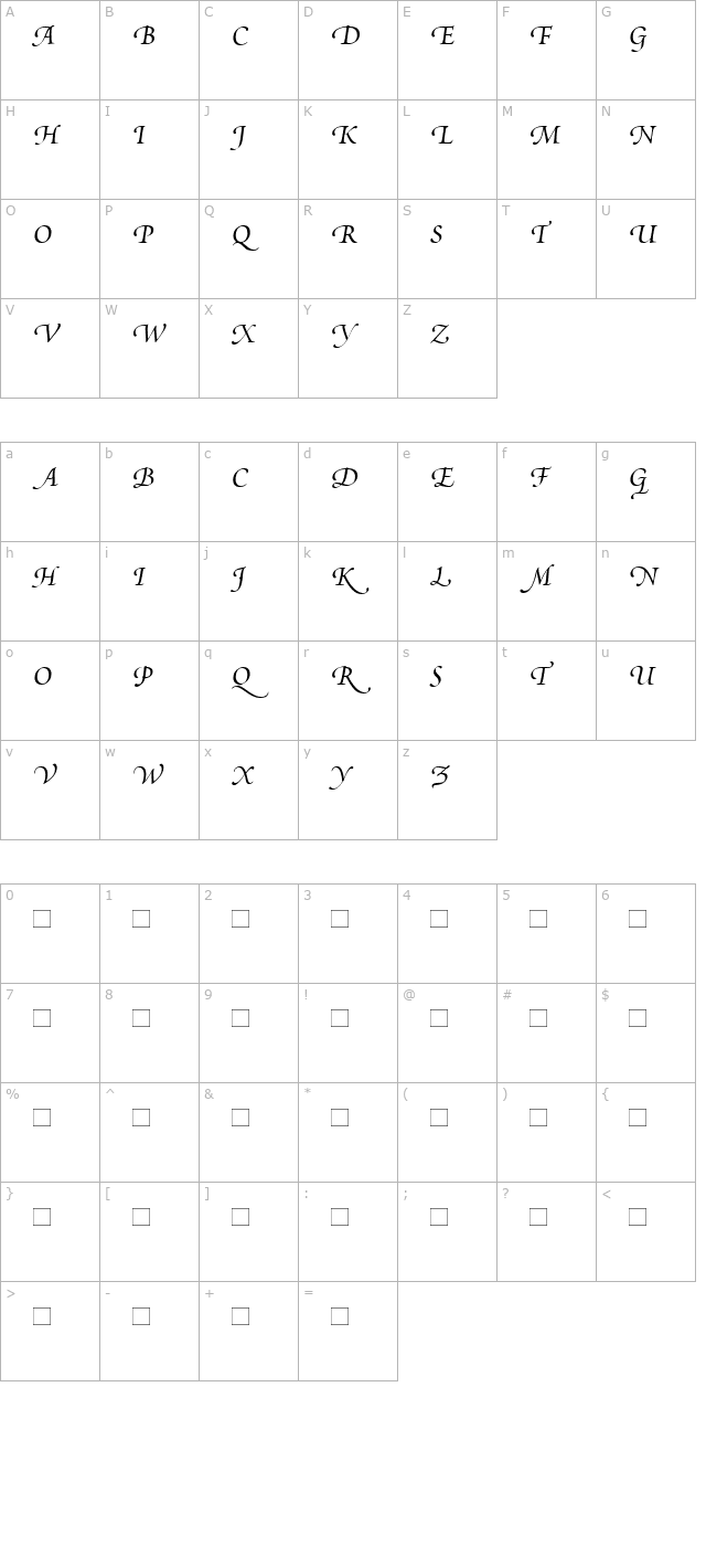 PoeticaSuppSwashCapitalsII character map