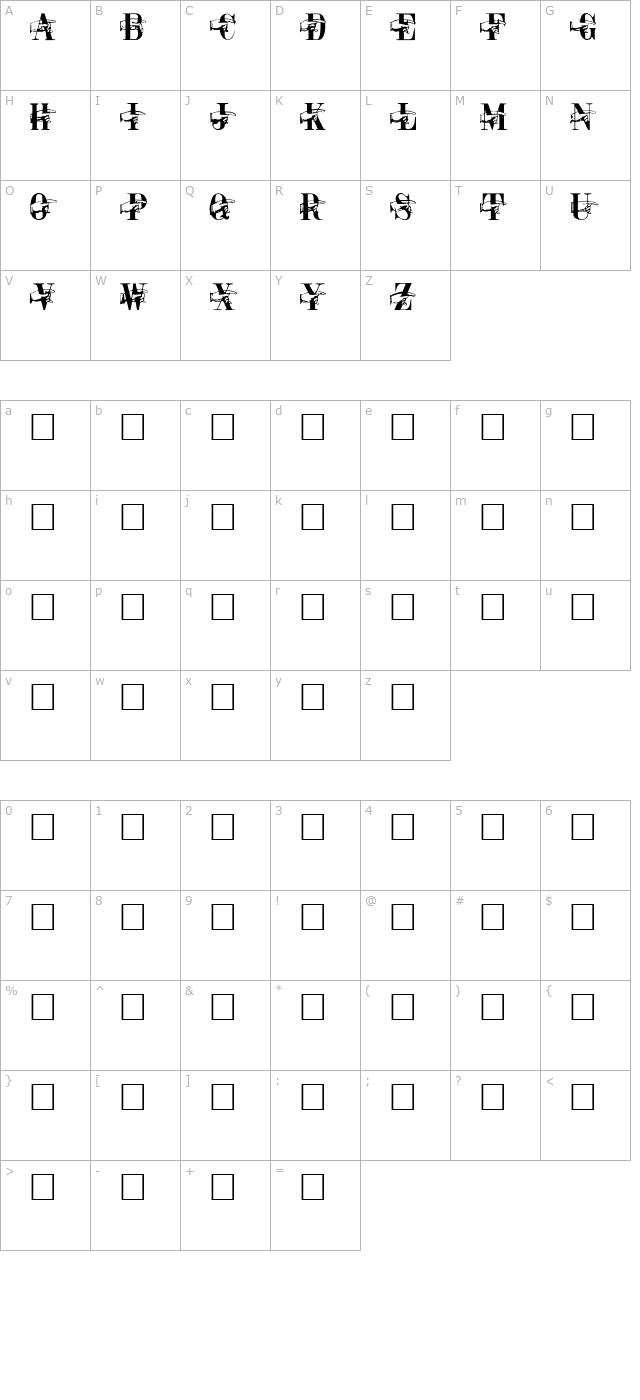 pointer-caps-regular character map