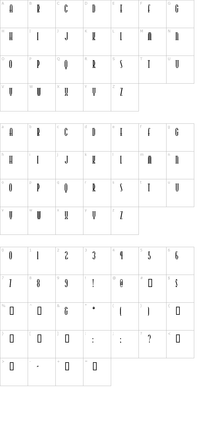 PointsWest character map