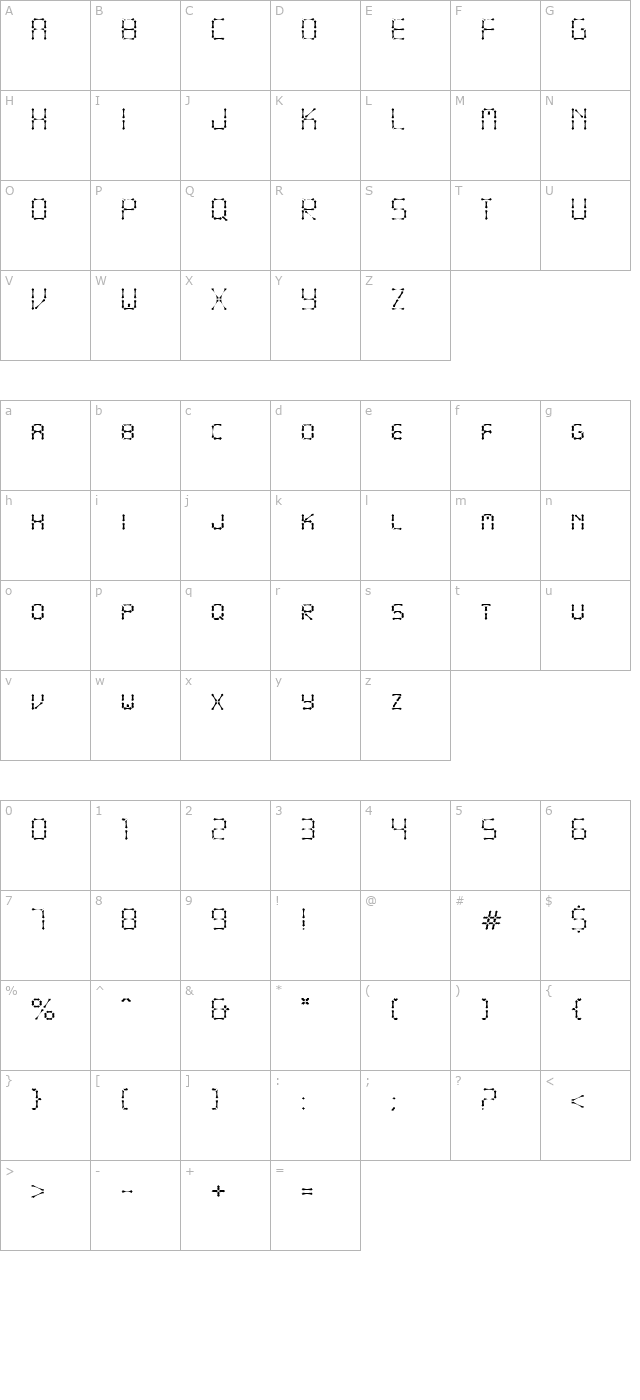 Pointy Iron Fence character map