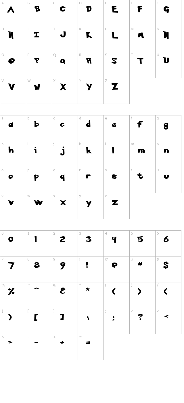 pokemon-normal character map