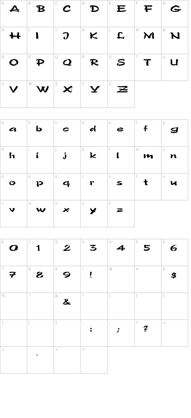 polo-semiscript-ex character map