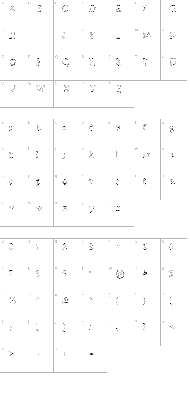 Poltergeist Hollow character map