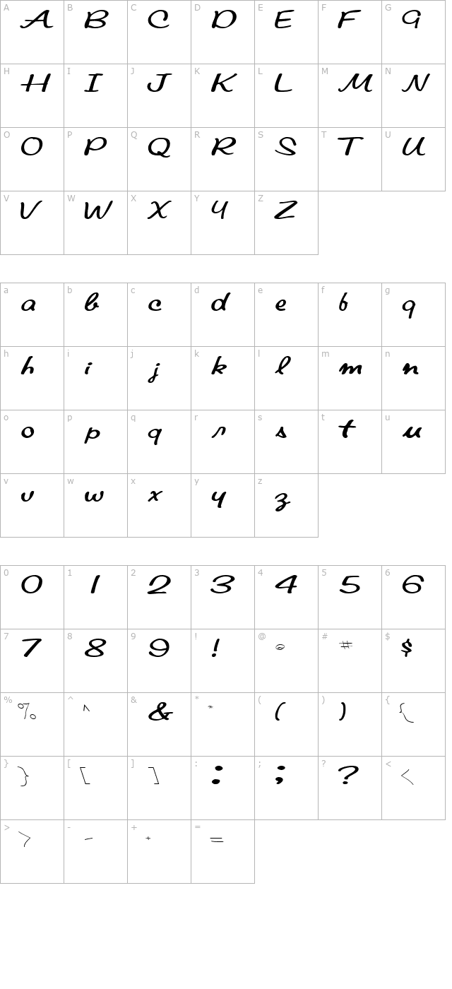 PompanoScriptSSK character map